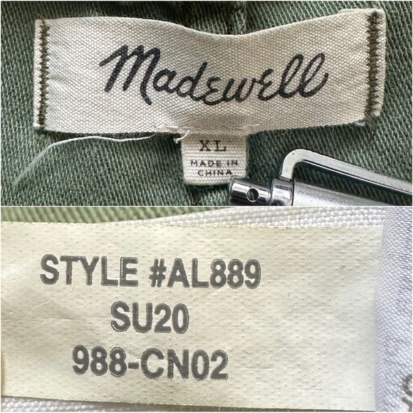 Madewell Claremont Drawstring Jacket Button Up Military Workwear Palm Tree XL - Picture 9 of 15